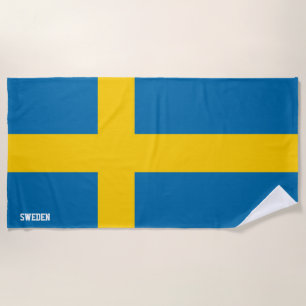 Sweden Flag Splendid Patriotic Beach Towel