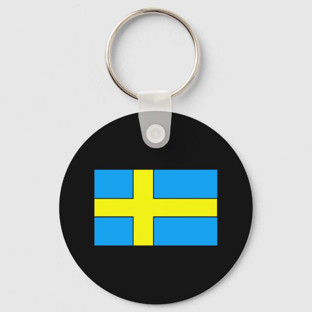 Sweden Flag T-shirts and Gifts Keychain (Front)