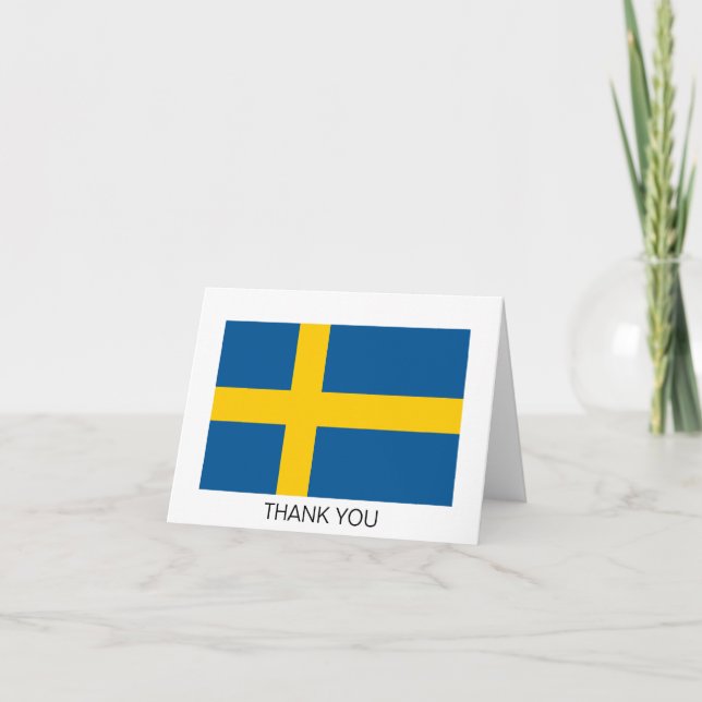 Sweden Flag Thank You Card (Front)