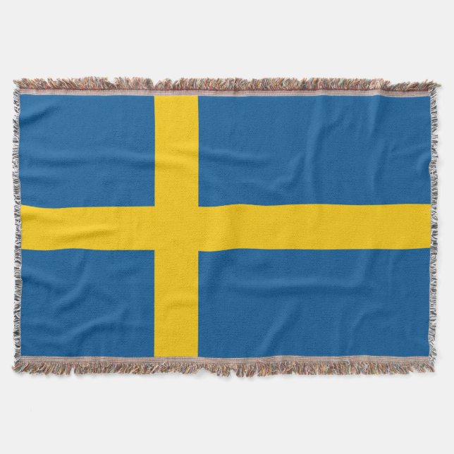 Sweden Flag Throw Blanket (Front)