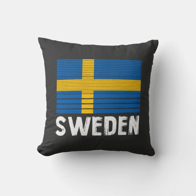 Sweden Flag Throw Pillow (Front)