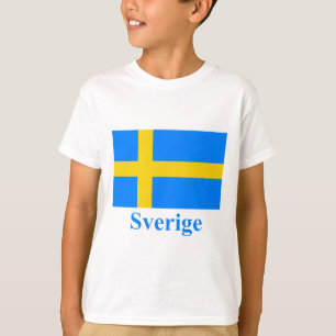 Sweden Flag with Name in Swedish T-Shirt
