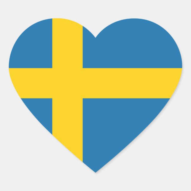 Sweden Flag x20 stickers swedish heart shaped flag (Front)
