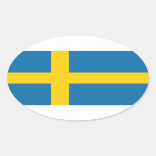 Sweden Flag x20 stickers swedish oval shaped flag