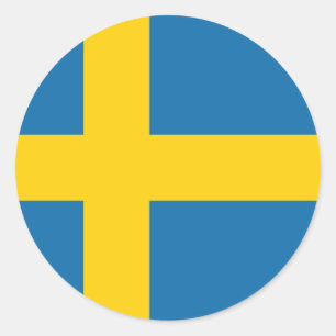 Sweden Flag x20 stickers swedish round circle flag