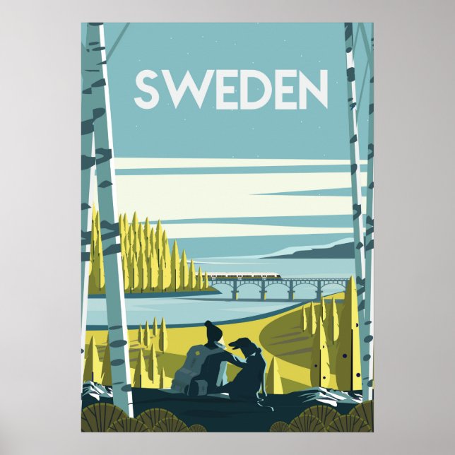Sweden Forest Nature  travel poster  vintage (Front)