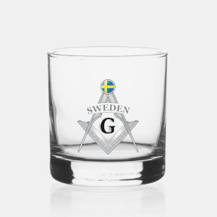 Sweden freemasonry sign whiskey glass