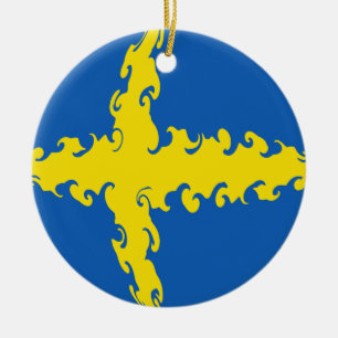 Sweden Gnarly Flag Ceramic Ornament