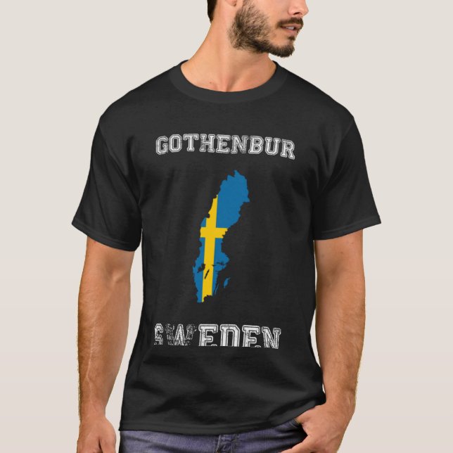 Sweden Gothenbur Flag Destination Pride T-Shirt (Front)