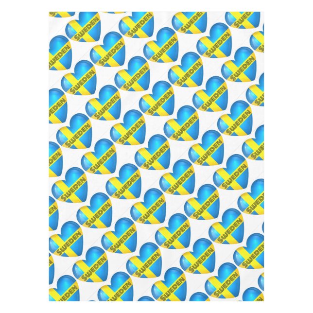 Sweden Heart Flag Tablecloth (Front)