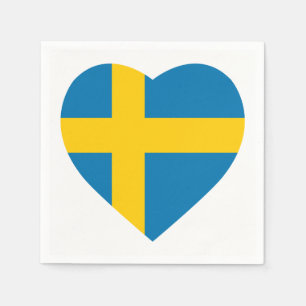 SWEDEN HEART SHAPE FLAG NAPKIN