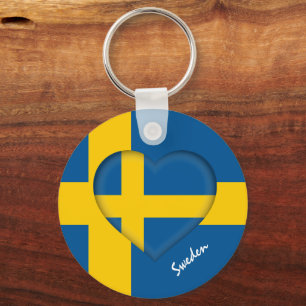Sweden & Heart, Swedish Flag fashion /sport Keychain