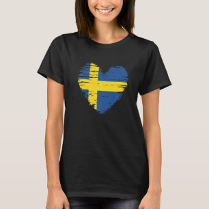 Sweden Heart Swedish Flag Swedish Pride T-Shirt