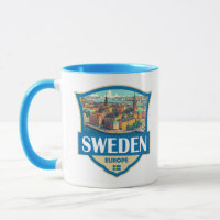 Sweden Illustration Retro Badge