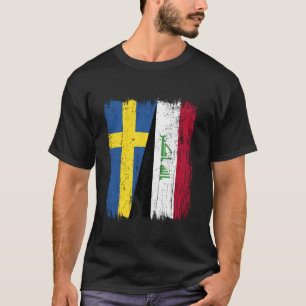 Sweden Iraq Half Flag Swedish Iraqi Jersey T-Shirt
