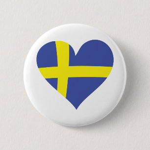 sweden love heart - swedish flag 2 inch round button