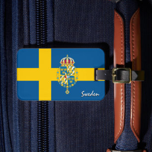 Sweden Luggage Tags, patriotic Swedish Flag Tag