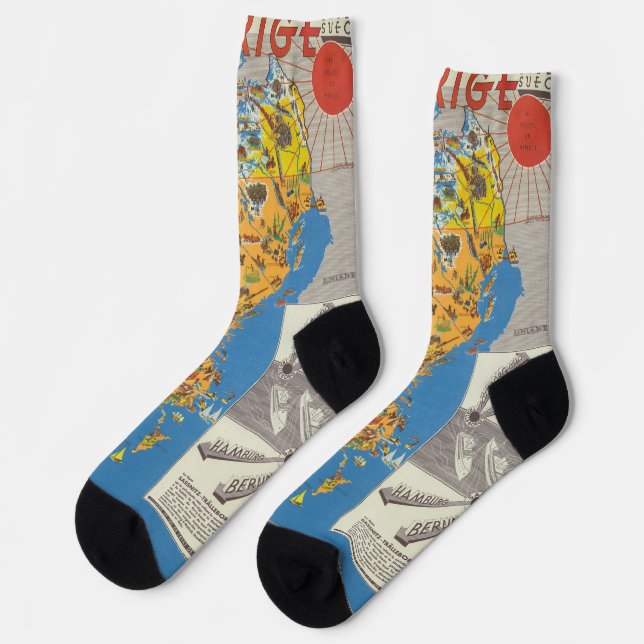 Sweden Map Socks (Left)