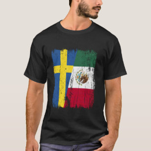 Sweden Mexico Half Flag Swedish Mexican Heritage T-Shirt