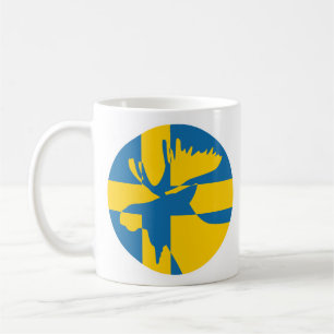 Sweden Moose Swedish National Animal Flag Coffee Mug