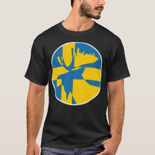 Sweden Moose Swedish National Animal Flag T-Shirt