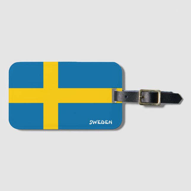 Sweden National Flag Patriotic Luggage Tag (Front Horizontal)