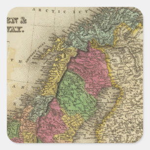 Sweden & Norway Square Sticker