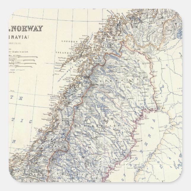 Sweden, Norway Square Sticker (Front)