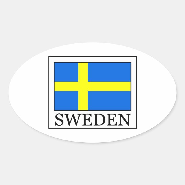 Sweden Oval Sticker (Front)