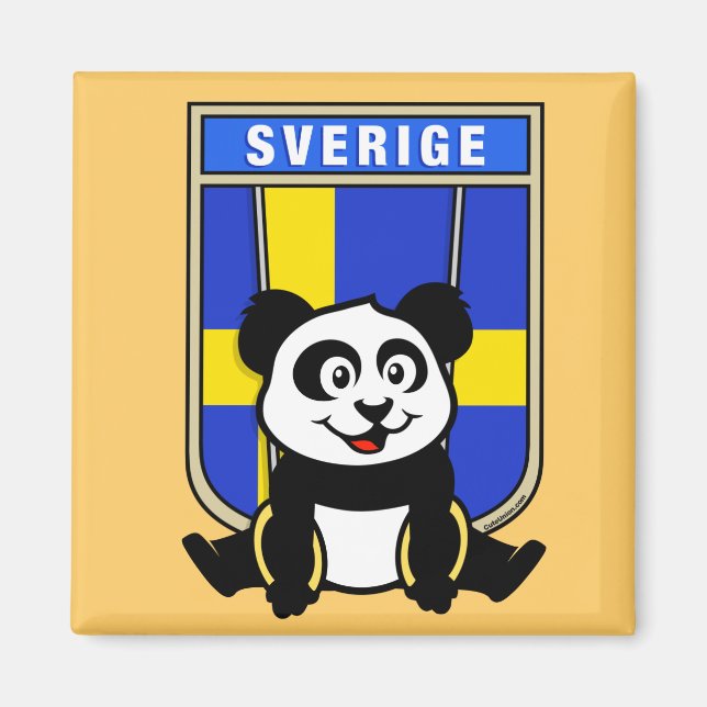Sweden Rings Panda Magnet (Front)