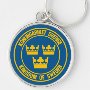 Sweden Round Emblem Keychain