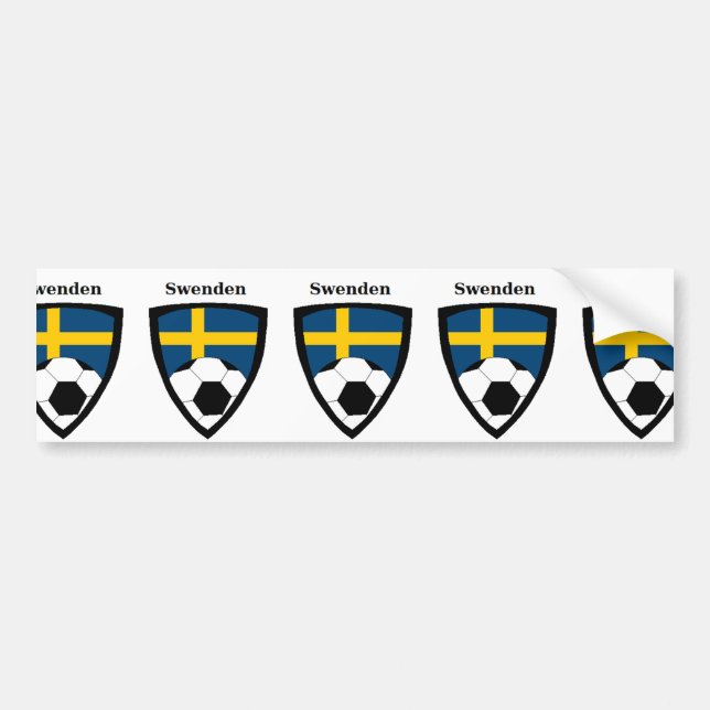 Sweden Soccer Bumper Sticker (Front)
