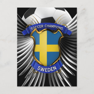 Sweden Soccer Champions Postcard