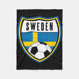 Sweden Soccer Jersey Swedish Flag Fleece Blanket