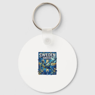 Sweden Soccer Skeleton Striker Nations Poster Styl Keychain