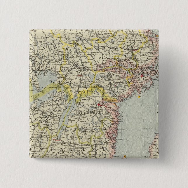 Sweden, southern 2 inch square button (Front)