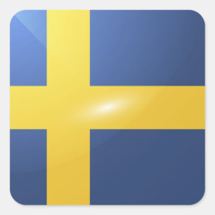Sweden square glossy flag sticker