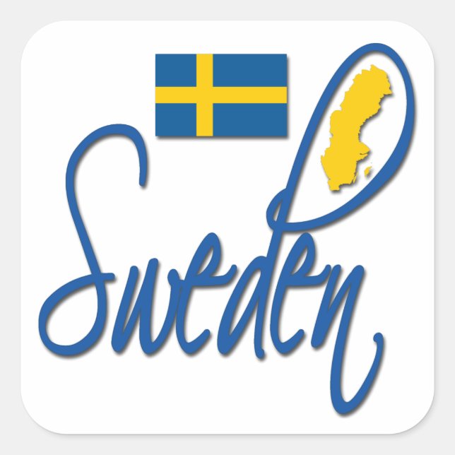 Sweden Square Sticker (Front)