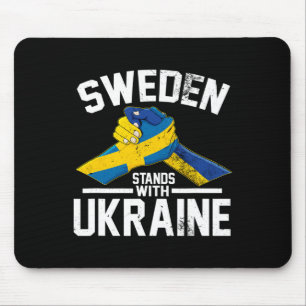 Sweden Stands With Ukraine Ukrainian Swedish Flag Mouse Pad