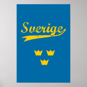 Sweden, Sverige, 3 crowns, Poster