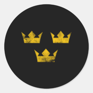 Sweden Sverige Hockey Tre Kronor Three Crowns Classic Round Sticker