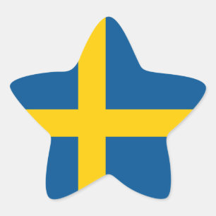 Sweden/Swede/Swedish Flag Star Sticker