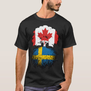 Sweden Swedish Canadian Canada Tree Roots Flag T-Shirt