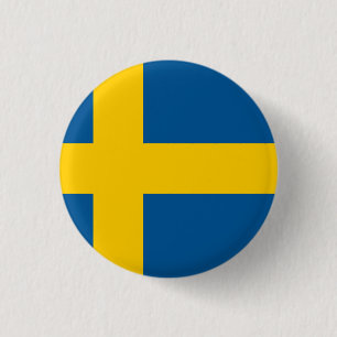 Sweden (Swedish) Flag 1 Inch Round Button
