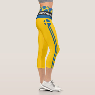 Sweden & Swedish Flag fashion, Fitness, Sports Capri Leggings