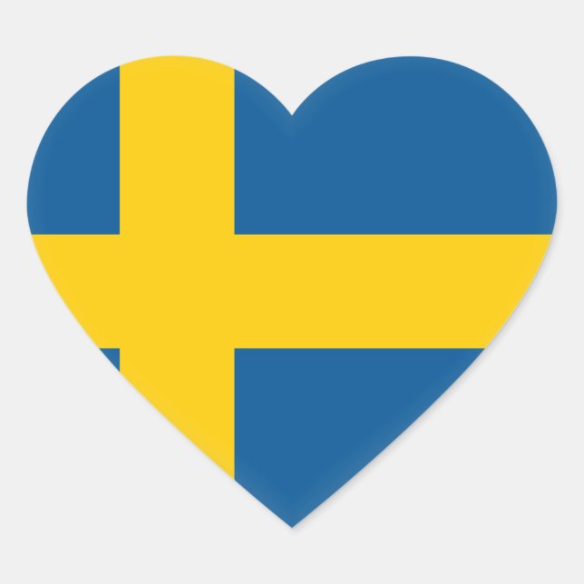 Sweden (Swedish) Flag Heart Sticker (Front)