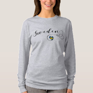 Sweden, Swedish Flag In A Heart T-Shirt