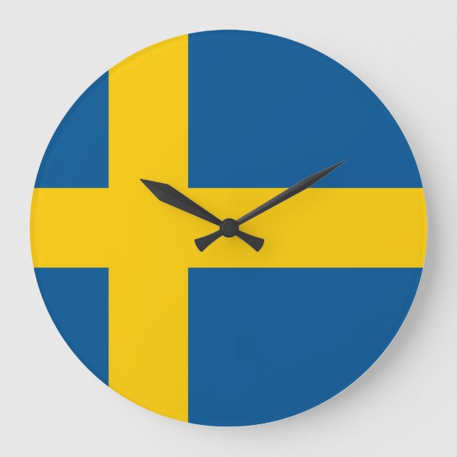 Sweden (Swedish) Flag Large Clock (Front)