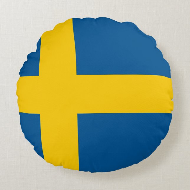 Sweden (Swedish) Flag Round Pillow (Front)