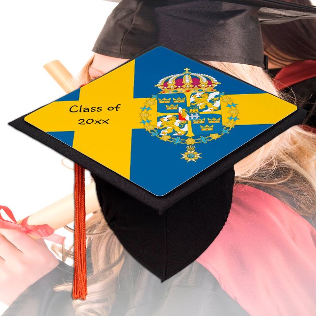 Sweden & Swedish Flag - Students / University  Graduation Cap Topper (Creator Uploaded)